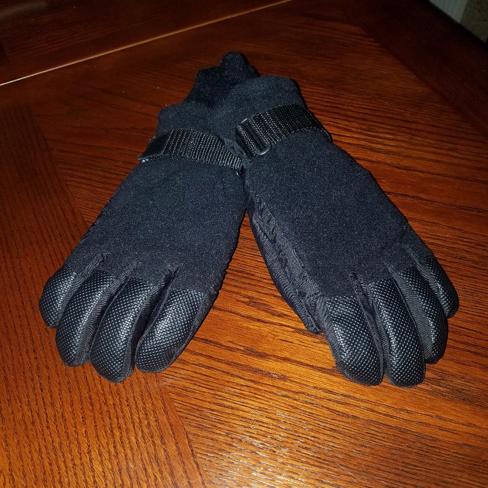 Black Unisex Ski Snowboard Gloves Thinsulate